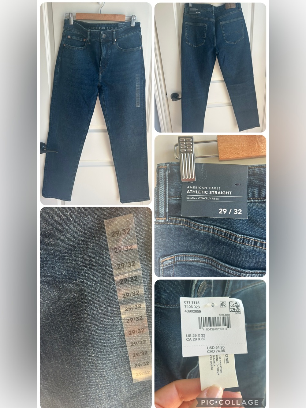 NWT American Eagle Men’s Athletic straight denim jeans 29x32